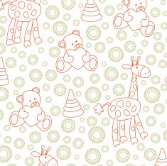 Seamless baby background with animals