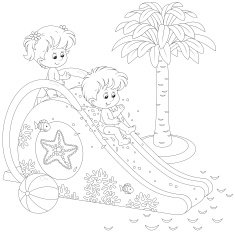 Children on a waterslide N5