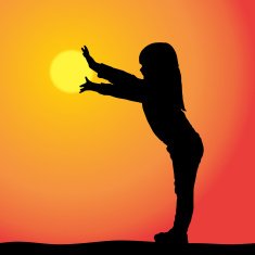 Vector silhouette of a girl N84