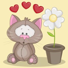Cat with flower N8