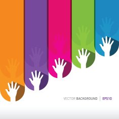 Colored Human Hands Background