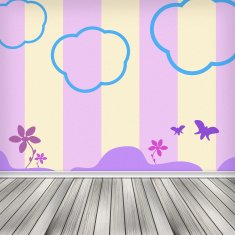 empty room interior with wallpaper N2