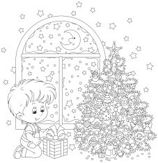 Boy with a Christmas gift N3
