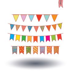 Bunting collection set vector illustration