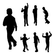 Vector silhouette of boy N70