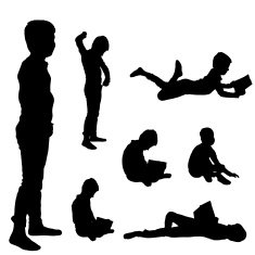 Vector silhouette of boy N71