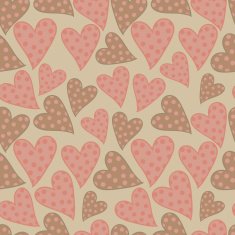 Polka dots hearts seamless pattern
