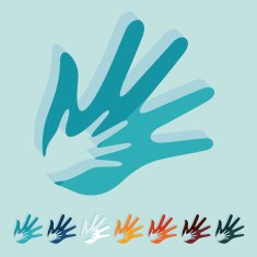 Flat design hand N8