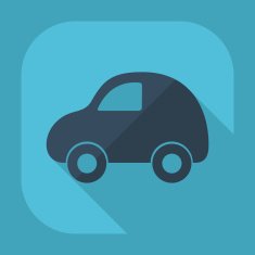 Flat modern design with shadow toy car