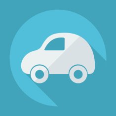 Flat modern design with shadow toy car N2
