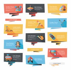 Toy flat banner background set eps10 N40