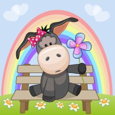 Donkey with flower