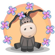 Donkey with flowers N4