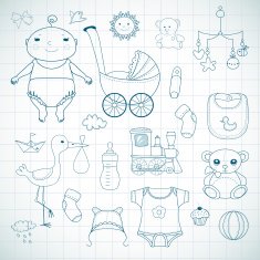 Baby shower Hand drawn sketches