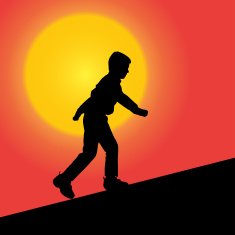 Vector silhouette of boy N72