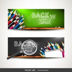 Back to school - vector banners N2