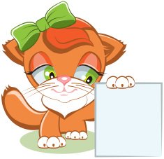 Cat holding a blank sheet of paper