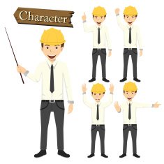 Engineer character set vector N4