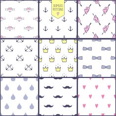 Vector seamless pattern set N2