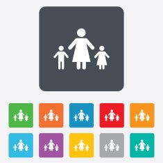 One-parent family with two children sign icon N20