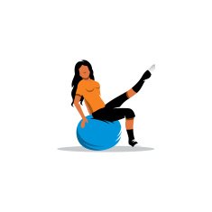 Young girl with fitball