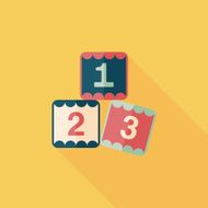 123 blocks flat icon with long shadow eps10 N37