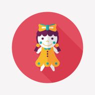 girl doll toy flat icon with long shadow eps 10 N65