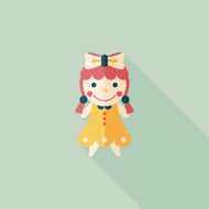 girl doll toy flat icon with long shadow eps 10 N66