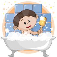 Cute boy in the bathroom