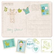 Baby Shower Card with set of stamps