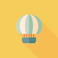 Hot Air Balloon flat icon with long shadow N23