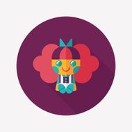 girl doll toy flat icon with long shadow eps 10 N69