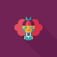 girl doll toy flat icon with long shadow eps 10 N71