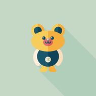 teddy bear flat icon with long shadow N69