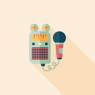 toy microphone flat icon with long shadow eps10 N25