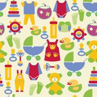 Newborn baby stuff pattern - Illustration
