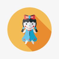 girl doll toy flat icon with long shadow eps 10 N72