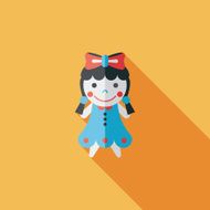 girl doll toy flat icon with long shadow eps 10 N74