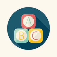 ABC blocks flat icon with long shadow EPS 10 N57