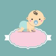 Baby Shower invitation card with baby N2