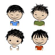 Cute boy smiling sketch for your design N4
