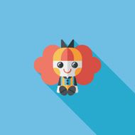 girl doll toy flat icon with long shadow eps 10 N79