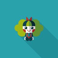 girl doll toy flat icon with long shadow eps 10 N80