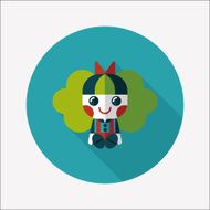 girl doll toy flat icon with long shadow eps 10 N81
