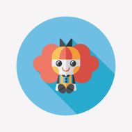 girl doll toy flat icon with long shadow eps 10 N82
