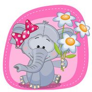 Elephant With Flowers N6