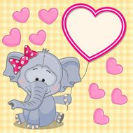 Elephant with heart frame