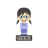 geek girl cartoon N21