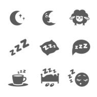 Vector isolated sleep icons set