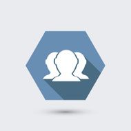 vector modern flat icon with long shadow N6